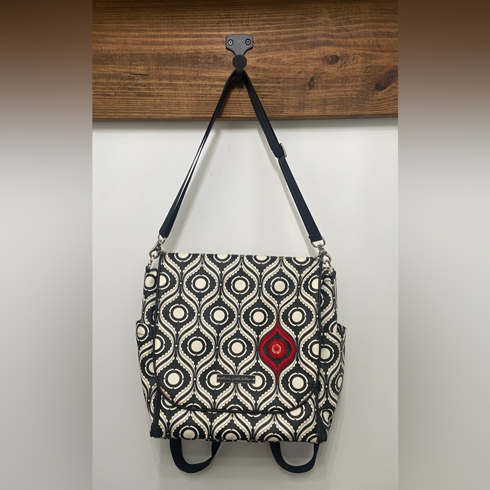 Petunia Pickle Bottom Black and Cream Crossbody Bag